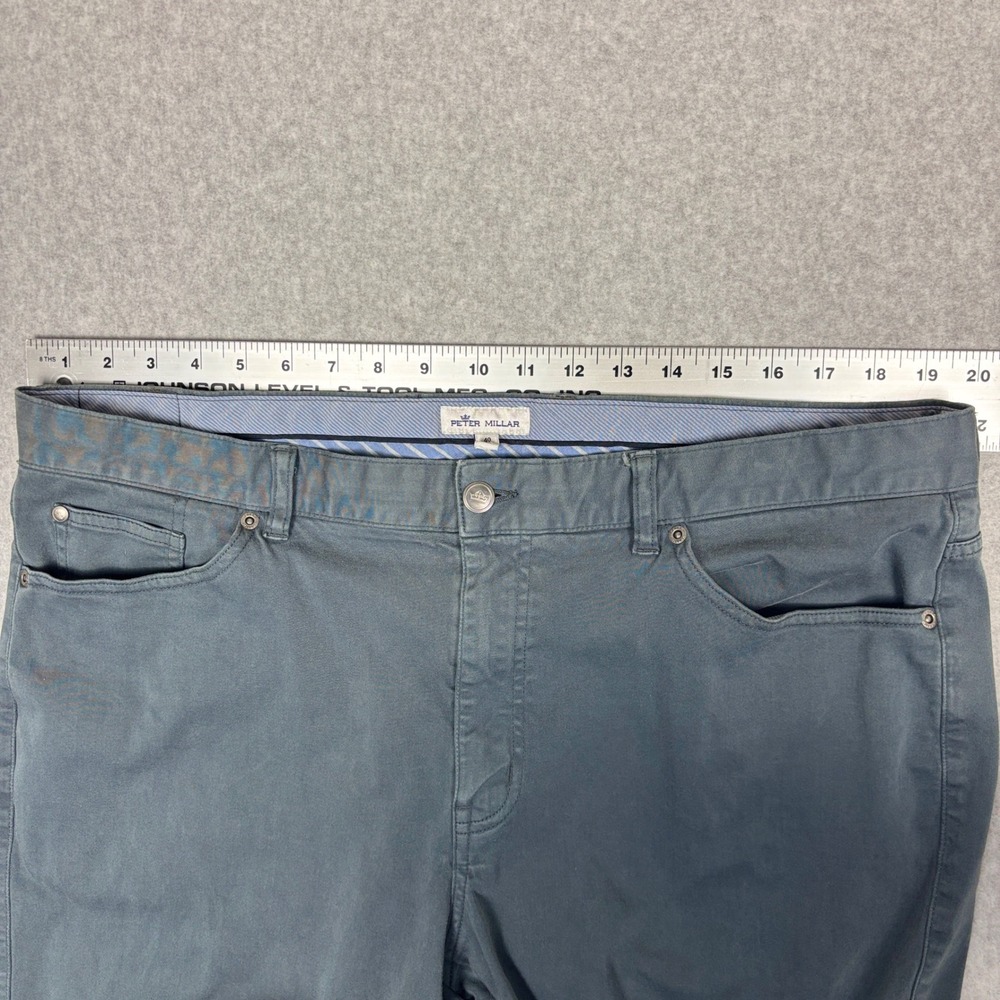 Peter Millar Ultimate Sateen 5 Pocket Pants Mens 40 Grey Straight Leg Stretch - Picture 7 of 10